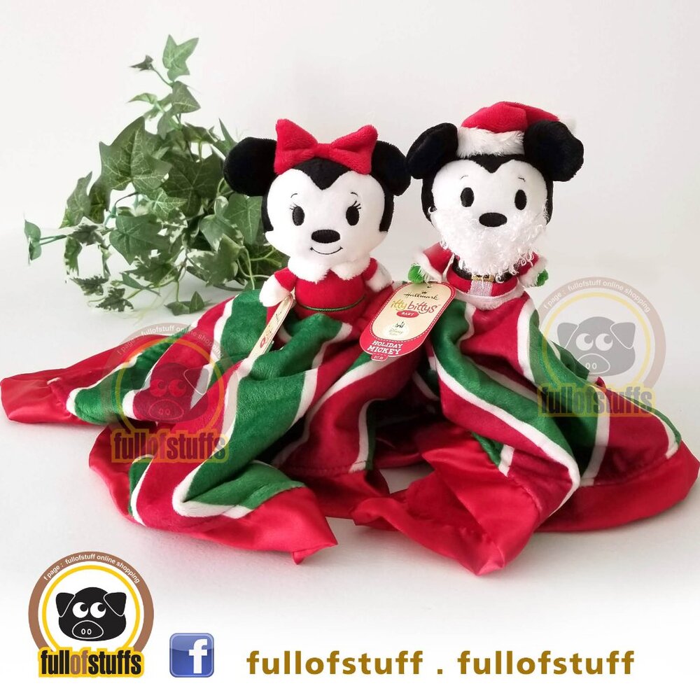 Brand NEW Hallmark itty bittys Disney mickey minnie plush baby blanket set of 2
